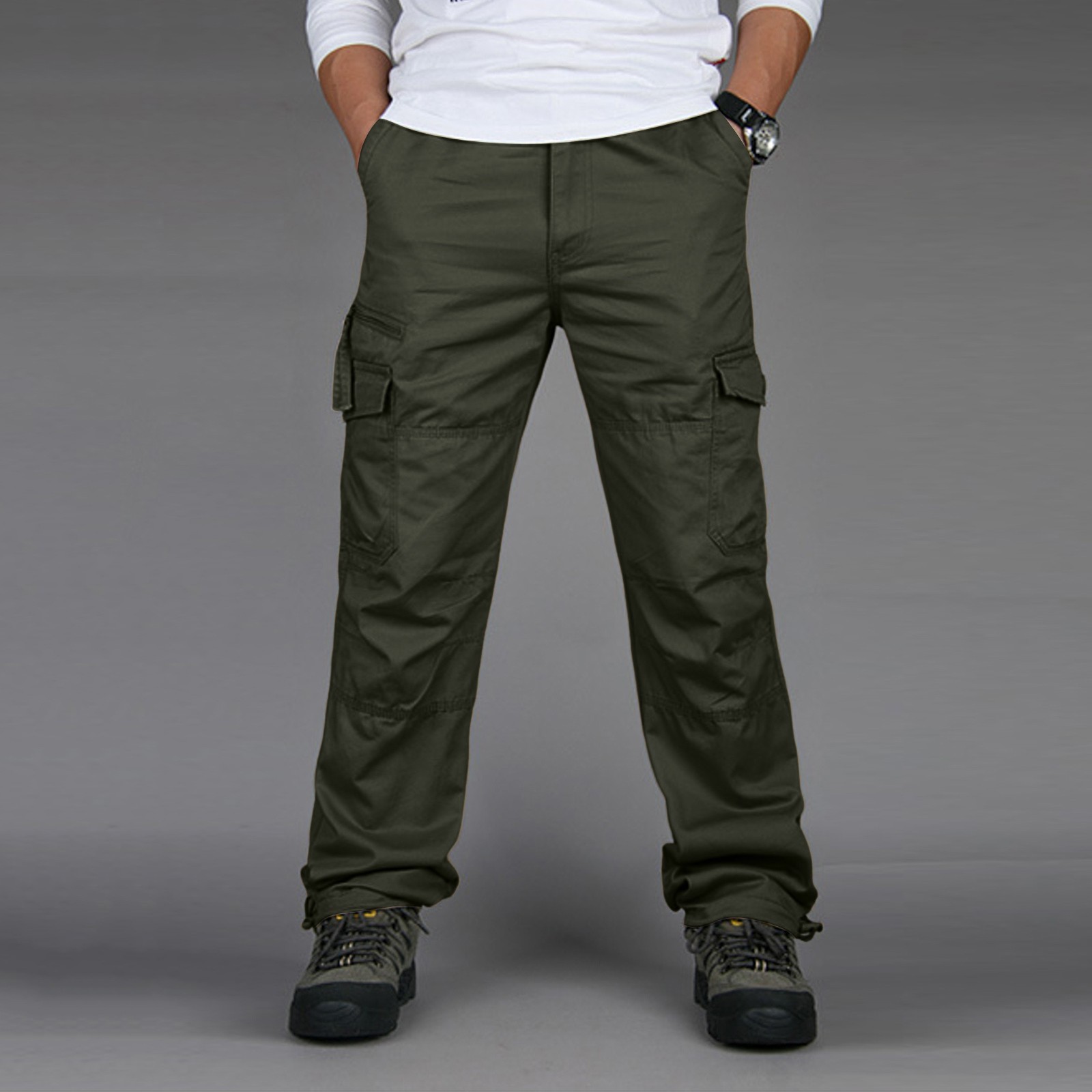 thumbnail image 2 of Pantalones Haren de hombre para primavera/otoño con estampado de flores de anacardo: peto holgado de estilo urbano, sarga no elástica, diseño con múltiples bolsillos, tallas M-XXXXL., 2 of 8